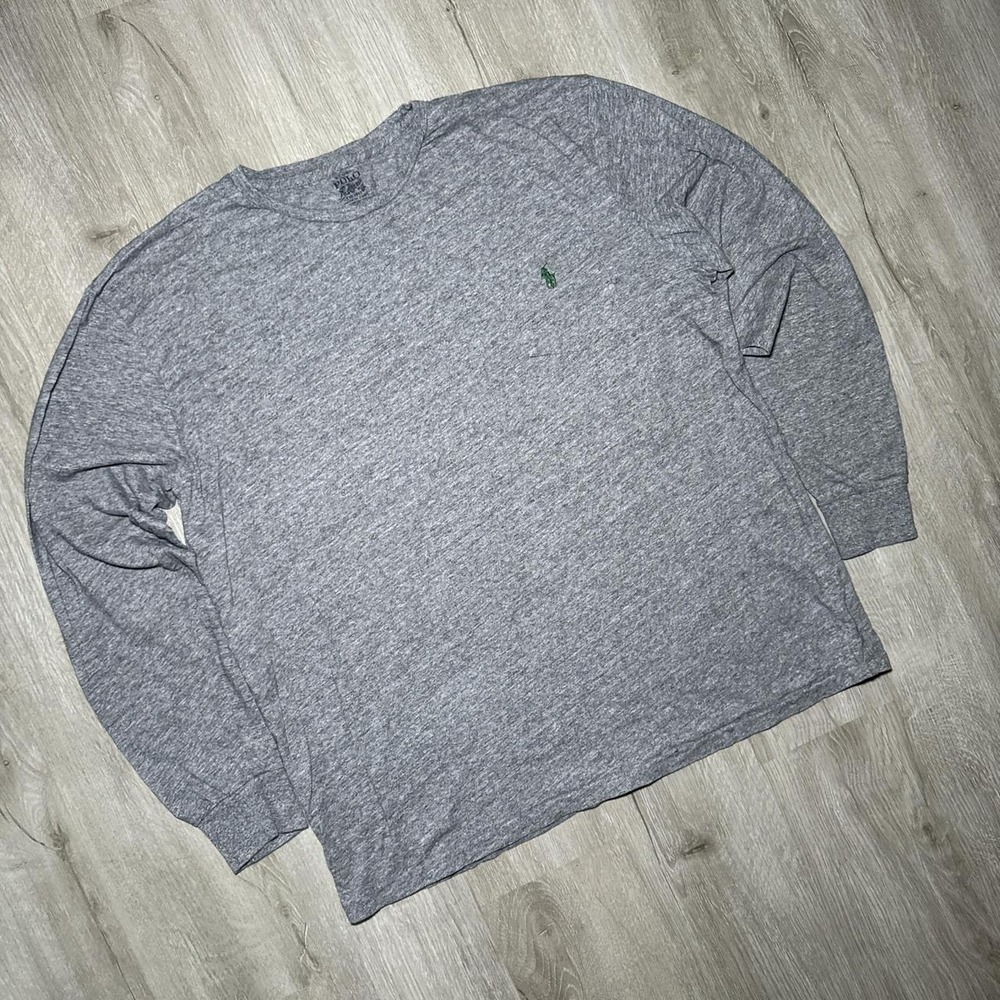 Grey long sleeve polo Ralph Lauren shirt